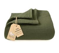 Totsy Baby Couverture Mousseline bébé Coton 110 x 120 cm - Plaid Gaze câlin Lange Muslin Drap Enfant Fin Tissu d’emmaillotage Couette légère Nourrisson Linge de lit pour Petit Vert