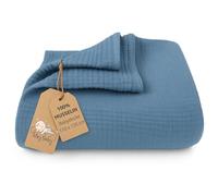 Totsy Baby Couverture Mousseline bébé Coton 110 x 120 cm - Plaid Gaze câlin Lange Muslin Drap Enfant Fin Tissu d’emmaillotage Couette légère Nourrisson Linge de lit pour Petit Bleu Ciel