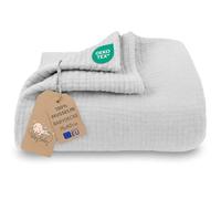 Totsy Baby Couverture Mousseline bébé Coton 75 x 60 cm - Plaid Gaze câlin Lange Muslin Drap Enfant Fin Tissu d’emmaillotage Couette légère Nourrisson Linge de lit pour Petit Gris
