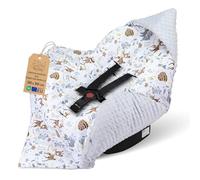 Totsy Baby Couverture nid d'ange Hiver Bebe 90 x 90 cm - Chanceliere enveloppante bébé Poussette ou Siege Auto Cosy Lavable nid d Ange pour Naissance Enfant Minky Oeko-Tex Cerf Gris Clair