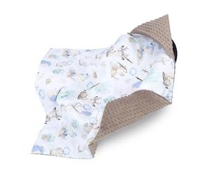 Totsy Baby Couverture nid d'ange Hiver Bebe 90 x 90 cm - Chanceliere enveloppante bébé Poussette ou Siege Auto Cosy Lavable nid d Ange pour Naissance Enfant Minky Oeko-Tex Hérisson Kaki