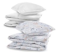 Totsy Baby Linge de Lit Bébé Set Complet avec Couette et Oreiller 100x135 cm + Literie- Parure 4 Pièces Housse de Couette & Taie 40x60 Fermeture Éclair - Garçon Fille Enfant Oeko-Tex Motif Hibou
