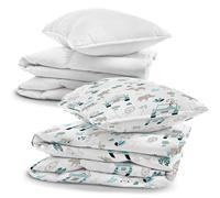 Totsy Baby Linge de Lit Bébé Set Complet avec Couette et Oreiller 100x135 cm + Literie- Parure 4 Pièces Housse de Couette & Taie 40x60 Fermeture Éclair - Garçon Fille Enfant Oeko-Tex Afrique