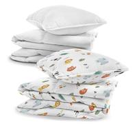Totsy Baby Linge de Lit Bébé Set Complet avec Couette et Oreiller 90x120 cm + Literie- Parure 4 Pièces Housse de Couette & Taie 40x60 Fermeture Éclair - Garçon Fille Enfant Oeko-Tex Motif Safari