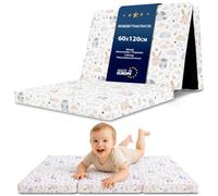 Totsy Baby Matelas Bébé 60x120 cm pour Lit Parapluie Pliable | Housse amovible lavable à 30 degrés sac de transport inclus mousse ferme dessous aéré compact enfant voyage Hiboux