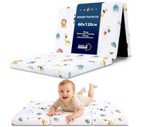 Totsy Baby Matelas Bebe Pliable 60x120 cm pour lit - Matelas bébé pour Lits Parapluie Sol Enfant et Respirant en Mousse avec Lavable Housse 60 x 120 cm Safari