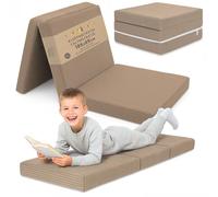 Totsy Baby Matelas Pliant Enfant Pliable - 65x195 cm Couchage d’Appoint Invité Couchage de Sol Chambre Enfant Matelas de Voyage Compact Léger Housse Amovible Lavable Oeko-Tex 65 x 195 Marron