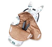 Totsy Baby Mignonne Couverture Minky bébé avec Oreilles de Lapin - Cadeau de Naissance pour Nouveau-né avec Capuche - pour siège Auto et Poussette Layette 90×90 cm Minky Afrique Kaki Oeko-Tex