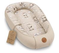 Totsy Baby Nid Bébé Douillet - Réducteur de Lit Nouveau-né en Coton Gaufré | Cocon bebe moelleux enveloppant - respirant et tout doux pour Berceau Landau Chambre Voyage 50x90cm Girafes