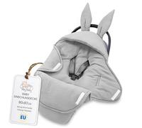 Totsy Baby Nid d'ange Couverture Bebe 90x90 cm - Chanceliere Siege Auto ou enveloppante bébé Poussette Cosy Lavable nid d Ange pour Naissance Enfant Minky Gris