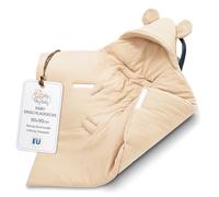Totsy Baby Nid d'ange Couverture Mousseline Bebe 90x90 cm - Chanceliere Siege Auto ou enveloppante bébé Poussette Cosy Lavable nid d Ange pour Naissance Enfant Beige Clair