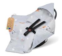 Totsy Baby Couverture nid d'ange Hiver Bebe 90 x 90 cm - Chanceliere enveloppante bébé Poussette ou Siege Auto Cosy Lavable nid d Ange pour Naissance Enfant Minky Oeko-Tex Ours en Peluche