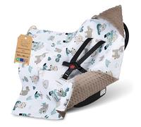 Totsy Baby Couverture nid d'ange Hiver Bebe 90 x 90 cm - Chanceliere enveloppante bébé Poussette ou Siege Auto Cosy Lavable nid d Ange pour Naissance Enfant Minky Oeko-Tex Afrique Kaki