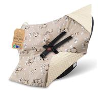 Totsy Baby Nid d'ange pour siège Auto et Poussette - Douce Couverture Minky bébé Double Face avec Capuche pour Nouveau-né - utilisable Toute l'année en déplacement 90×90 cm Girafes Oeko-Tex