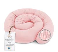 Totsy Baby Oreiller Corps Dormeur Latéral 200 cm Coton Oeko-Tex Long Coussin Ergonomique Respirant Lavable de Couchage Soutien Cou Confort Rose poudré