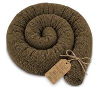 Totsy Baby Oreiller Corps Dormeur Latéral 300 cm Bouclé Long Coussin Ergonomique Respirant Lavable de Couchage Soutien Cou Confort Certificat Oeko-Tex Marron D