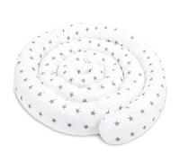 Totsy Baby Oreiller Corps Dormeur Latéral 300 cm Coton Oeko-Tex Long Coussin Ergonomique Respirant Lavable de Couchage Soutien Cou Confort Blanc avec des étoiles Grises