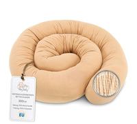 Totsy Baby Oreiller Corps Dormeur Latéral 300 cm Coton Oeko-Tex Long Coussin Ergonomique Respirant Lavable de Couchage Soutien Cou Confort Beige Mousseline