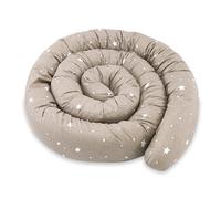 Totsy Baby Oreiller Corps Dormeur Latéral 400 cm Coton Oeko-Tex Long Coussin Ergonomique Respirant Lavable de Couchage Soutien Cou Confort Beige avec étoiles Blanches