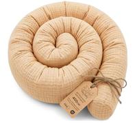 Totsy Baby Oreiller Corps Dormeur Latéral 400 cm Mousseline Oeko-Tex Long Coussin Ergonomique Respirant Lavable de Couchage Soutien Cou Confort Beige Mousseline