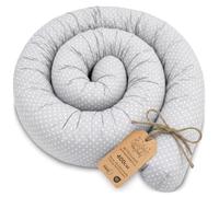 Totsy Baby Oreiller pour dormeur latéral Oreiller de Corps Serpent 400 cm Coton - Oreiller Long Rouleau de lit Oreiller de Couchage Oreiller Tour de Cou Coussin à Pois sur Gris