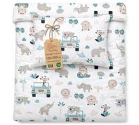 Totsy Baby Parure de Lit Bébé 100x135 cm Coton Housse de Couette Taie 40x60 | Réversible avec fermeture éclair pour garçon et fille enfant certifié Oeko-Tex en coton doux Afrique