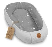 Totsy Baby Réducteur de Lit Bébé 50x90cm Cocon en Gaufre de Coton Polyvalent pour Couffin Nid d'ange et Naissance idéal pour garçons et Filles Lunes