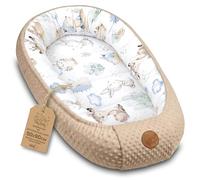 Totsy Baby Réducteur de Lit Bébé 90x50cm en Minky Polyvalent pour Nid d'ange Couffin et Naissance Chaud et Doux et Accessoires pour nid Douillet Winter Cocon Hérisson Kaki