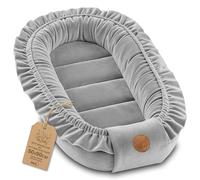 Totsy Baby Réducteur de Lit Bébé 90x50cm en Minky Polyvalent pour Nid d'ange Couffin et Naissance Chaud et Doux et Accessoires pour nid Douillet Winter Cocon Velvet Gris