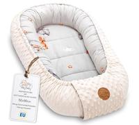 Totsy Baby Réducteur de Lit Bébé 90x50cm en Minky Polyvalent pour Nid d'ange Couffin et Naissance Chaud et Doux et Accessoires pour nid Douillet Winter Cocon Ours en Peluche Beige
