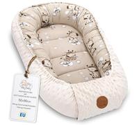 Totsy Baby Réducteur de Lit Bébé 90x50cm en Minky Polyvalent pour Nid d'ange Couffin et Naissance Chaud et Doux et Accessoires pour nid Douillet Winter Cocon Girafes