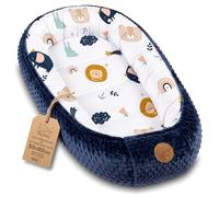 Totsy Baby Réducteur de Lit Bébé 90x50cm en Minky Polyvalent pour Nid d'ange Couffin et Naissance Chaud et Doux et Accessoires pour nid Douillet Winter Cocon Arc-en-Ciel Bleu foncé