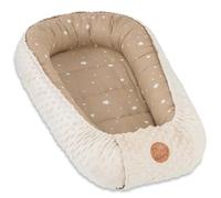 Totsy Baby Réducteur de Lit Bébé 90x50cm en Minky Polyvalent pour Nid d'ange Couffin et Naissance Chaud et Doux et Accessoires pour nid Douillet Winter Cocon Beige avec Étoiles Blanches