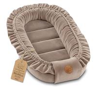Totsy Baby Réducteur de Lit Bébé 90x50cm en Minky Polyvalent pour Nid d'ange Couffin et Naissance Chaud et Doux et Accessoires pour nid Douillet Winter Cocon Velvet Beige