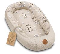 Totsy Baby Réducteur de Lit Bébé 90x50cm en Minky Polyvalent pour Nid d'ange Couffin et Naissance Chaud et Doux et Accessoires pour nid Douillet Winter Cocon Girafes
