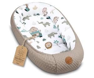 Totsy Baby Réducteur de Lit Bébé 90x50cm en Minky Polyvalent pour Nid d'ange Couffin et Naissance Chaud et Doux et Accessoires pour nid Douillet Winter Cocon Afrique Kaki