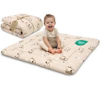 Totsy Baby Tapis de Jeu Bébé 100 x 100 cm matelassé - Couverture d'Éveil Pliable et Lavable à 30 degrés pour Chambre Salon Parc & déplacements - Tapis Enfant certifié Oeko-Tex Girafes