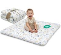 Totsy Baby Tapis de Jeu Bébé 100 x 100 cm matelassé - Couverture d'Éveil Pliable et Lavable à 30 degrés pour Chambre Salon Parc & déplacements - Tapis Enfant certifié Oeko-Tex Chouettes