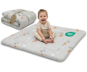 Totsy Baby Tapis de Jeu Bébé 100 x 100 cm matelassé - Couverture d'Éveil Pliable et Lavable à 30 degrés pour Chambre Salon Parc & déplacements - Tapis Enfant certifié Oeko-Tex Peluche