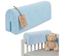 Totsy Baby Tour de lit bébé Respirant 120 cm - Contour de Lits pour Tout-Petits Protege Enfant barreaux ou Barriere Bebe Tours Mousse Berceau Protection Minky Oeko-Tex Bleu