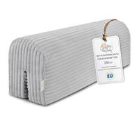 Totsy Baby Tour de lit bébé Respirant 120 cm - Contour de Lits pour Tout-Petits Protege Enfant barreaux ou Barriere Bebe Tours Mousse Berceau Protection Lincoln Gris Clair B