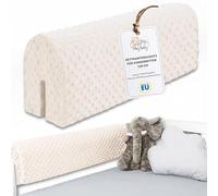 Totsy Baby Tour de lit bébé Respirant 120 cm - Contour de Lits pour Tout-Petits Protege Enfant barreaux ou Barriere Bebe Tours Mousse Berceau Protection Minky Beige Clair