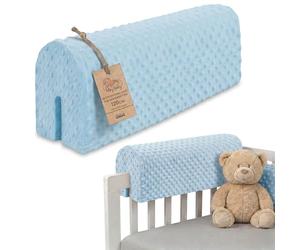 Totsy Baby Tour de lit bébé Respirant 120 cm - Contour de Lits pour Tout-Petits Protege Enfant barreaux ou Barriere Bebe Tours Mousse Berceau Protection Minky Oeko-Tex Bleu