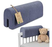 Totsy Baby Tour de lit bébé Respirant 50 cm - Contour de Lits pour Tout-Petits Protege Enfant barreaux ou Barriere Bebe Tours Mousse Berceau Protection Coton Bleu Jean