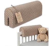 Totsy Baby Tour de lit bébé Respirant 50 cm - Contour de Lits pour Tout-Petits Protege Enfant barreaux ou Barriere Bebe Tours Mousse Berceau Protection Minky Beige
