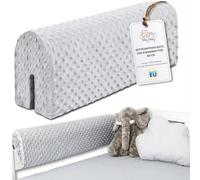 Totsy Baby Tour de lit bébé Respirant 80 cm - Contour de Lits pour Tout-Petits Protege Enfant barreaux ou Barriere Bebe Tours Mousse Berceau Protection Minky Gris Clair