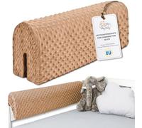 Totsy Baby Tour de lit bébé Respirant 80 cm - Contour de Lits pour Tout-Petits Protege Enfant barreaux ou Barriere Bebe Tours Mousse Berceau Protection Minky Beige