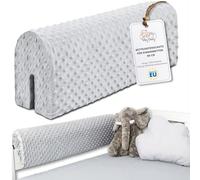 Totsy Baby Tour de lit bébé Respirant 90 cm - Contour de Lits pour Tout-Petits Protege Enfant barreaux ou Barriere Bebe Tours Mousse Berceau Protection Minky Gris Clair