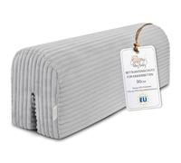 Totsy Baby Tour de lit bébé Respirant 90 cm - Contour de Lits pour Tout-Petits Protege Enfant barreaux ou Barriere Bebe Tours Mousse Berceau Protection Lincoln Gris Clair B