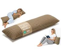 Totsy Baby Traversin Ergonomique 40x145 cm Housse Amovible - Coussin de maternité pour Dormir sur Le côté Body Pillow Bou oux Respirant - certifié Oeko-TEX Marron